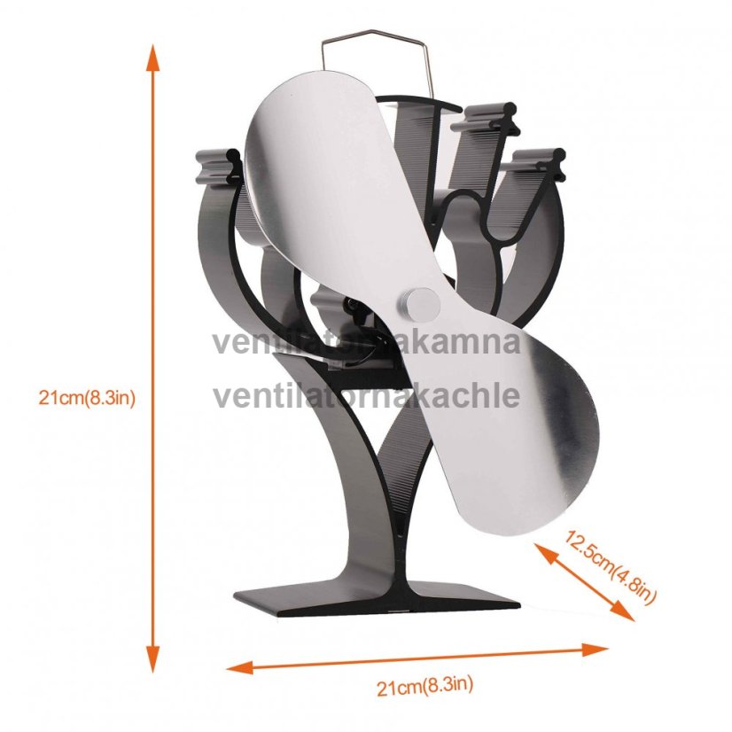 Ventilátor na krbové kachle 2 čepeľový - Strom Nikel 652N - 2