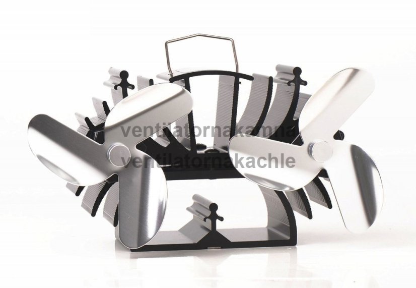 Ventilátor na krbové kachle 2 vrtule s 3 čepeľami Nikel - 636N - 3