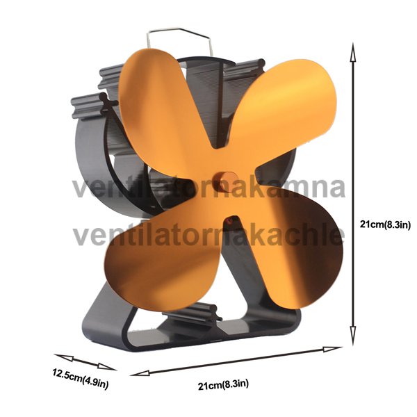 Ventilátor na krbová kamna 4 čepelový - Triangl Gold 624G - 1