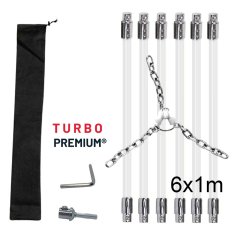 Rotačný čistič komína s reťazovou hlavou TURBO Premium® – 6m