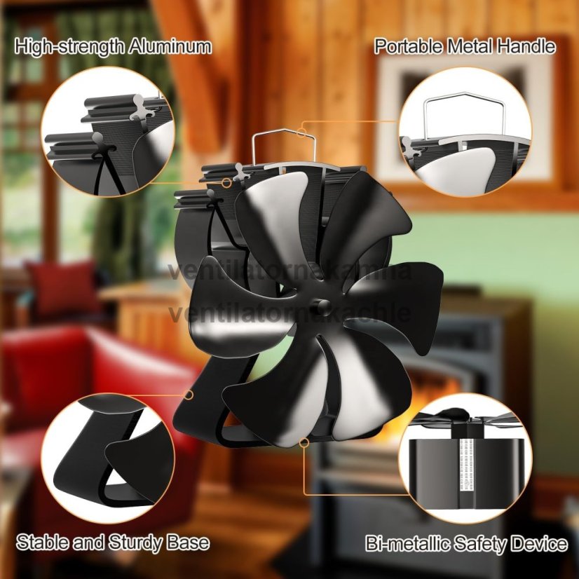 Ventilátor na krbové kachle 8 čepelový – Fan 624