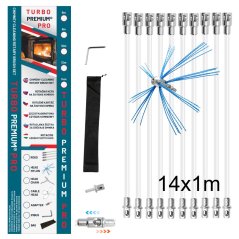 Rotační kartáč na čištění komínů TURBO Premium® PRO - 14m