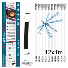 Rotační kartáč na čištění komínů TURBO Premium® PRO  - 12m