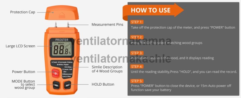 Měřič vlhkosti dřeva M100