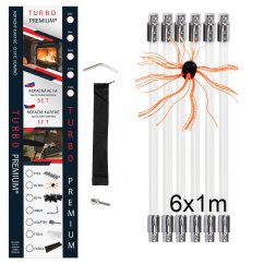 Rotačná kefa na čistenie komína  TURBO Premium® - 6m set