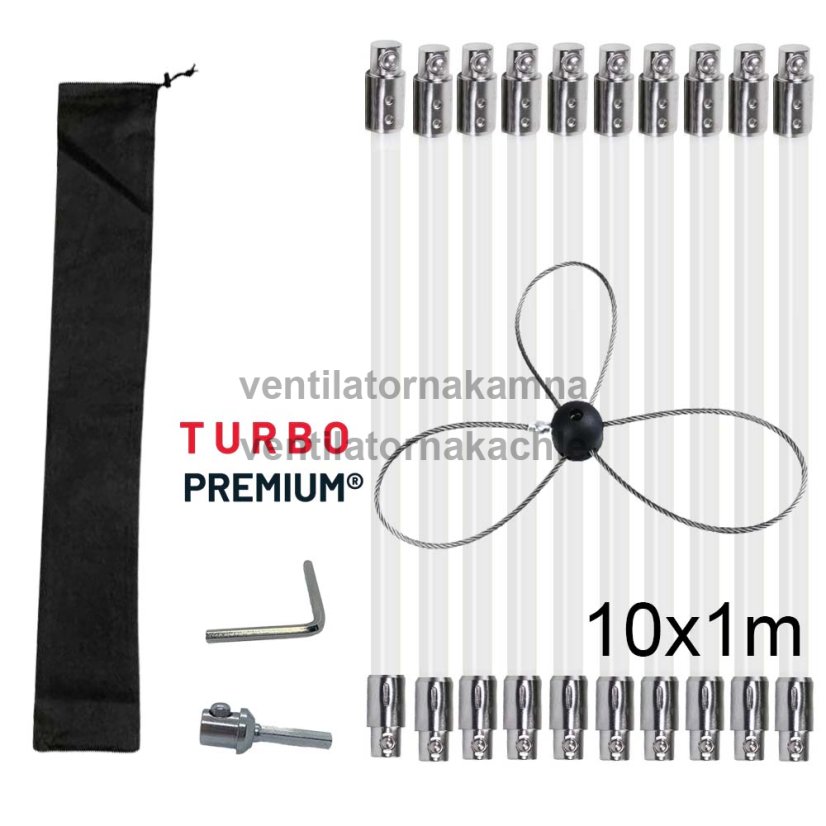 Rotačný čistič komína s lankom TURBO Premium® – 10M