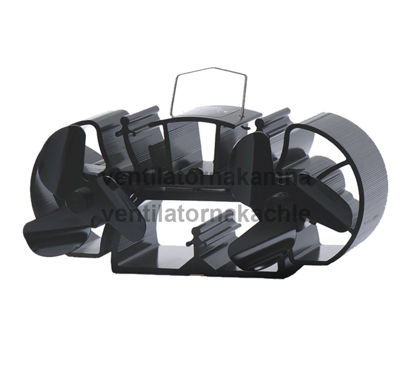 Ventilátor na krbové kachle 2 vrtule s 3 čepeľami s krytom - Mini