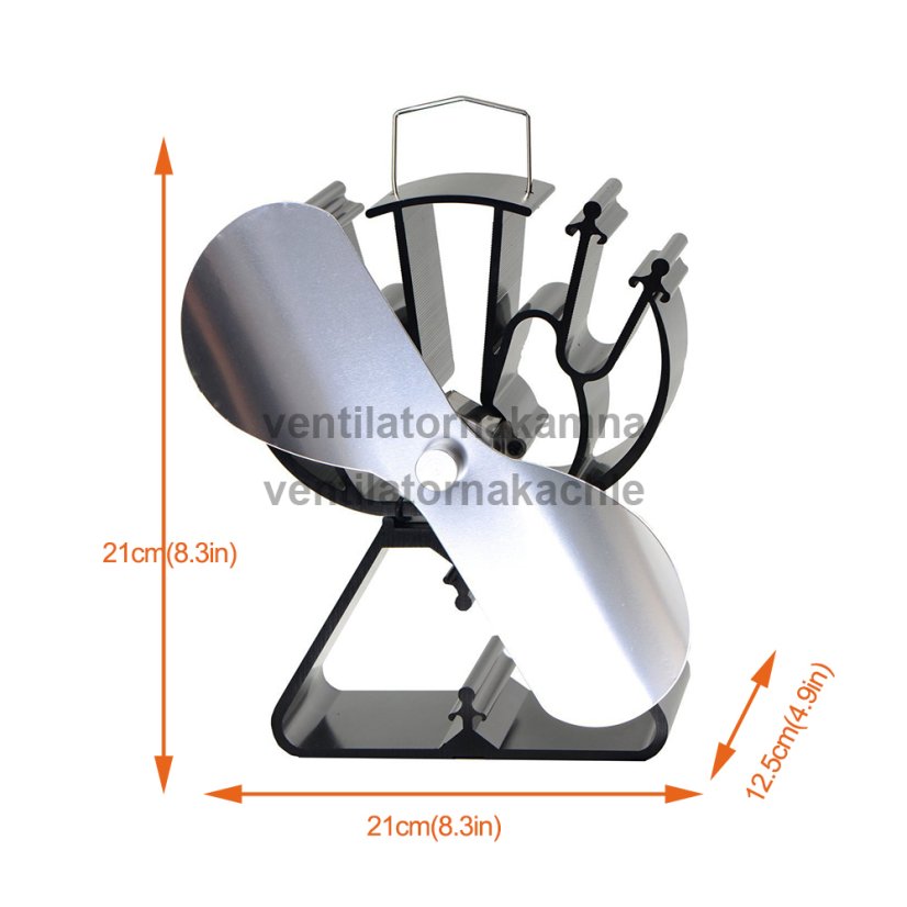 Ventilátor na krbové kachle 2 čepeľový - Triangel Nikel 622N - 3