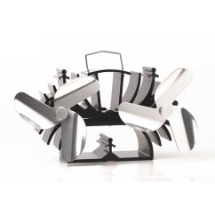 Ventilátor na krbové kachle 2 vrtule s 3 čepeľami Nikel - 636N