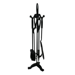 Krbové náradie so stojanom, čierne kovové, 61cm - 203BL