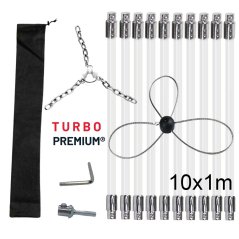 Rotační čistič komína s řetězovou hlavou a lankem TURBO Premium® - 10m