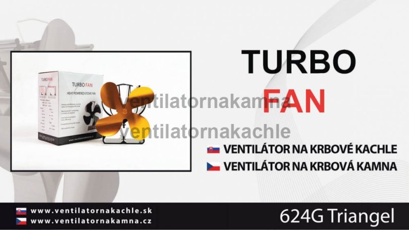Ventilátor na krbová kamna 4 čepelový - Triangl Gold 624G - 7