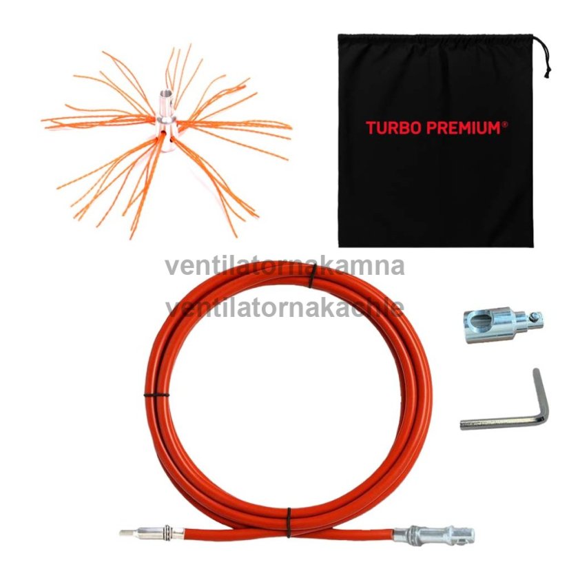 Rotačná kefa na čistenie komína TURBO Premium® Anaconda - 5m