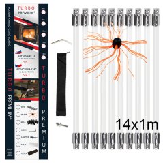 Rotačná kefa na čistenie komína TURBO Premium® - 14m set Rotačná kefa na čistenie komína TURBO Premium® - 14m set