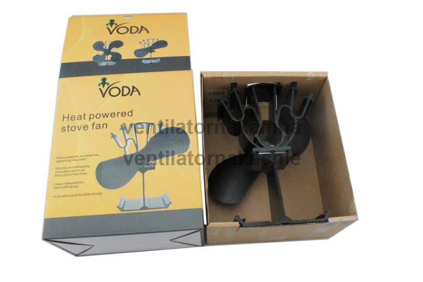 Ventilátor na krbové kachle 2 čepeľový - plameň Nikel - 4