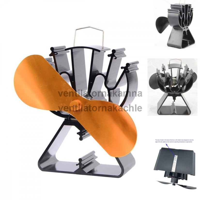 Ventilátor na krbové kachle 2 čepeľový - Triangel Gold 622G - 3