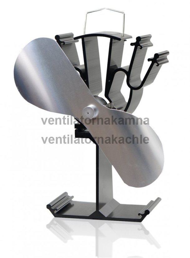 Ventilátor na krbové kachle 2 čepeľový - plameň Nikel - 2