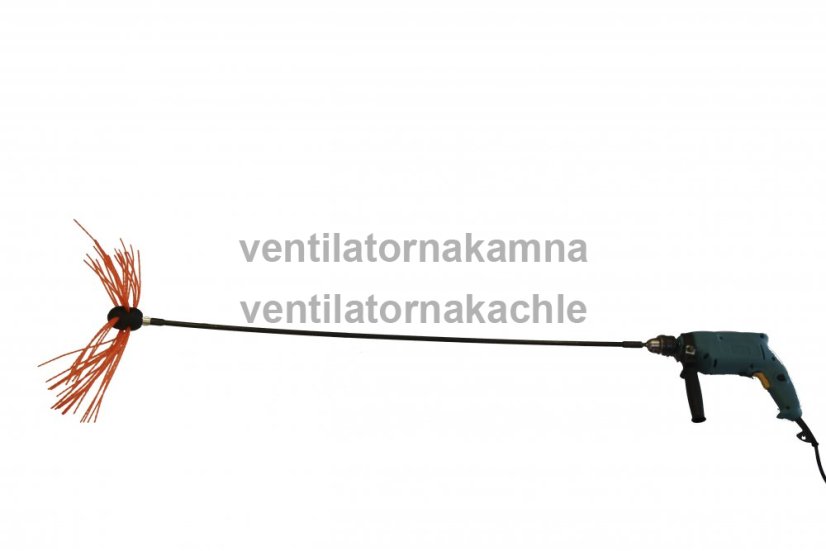 Rotačná kefa na čistenie komína TURBO Premium® - 14m set - 2