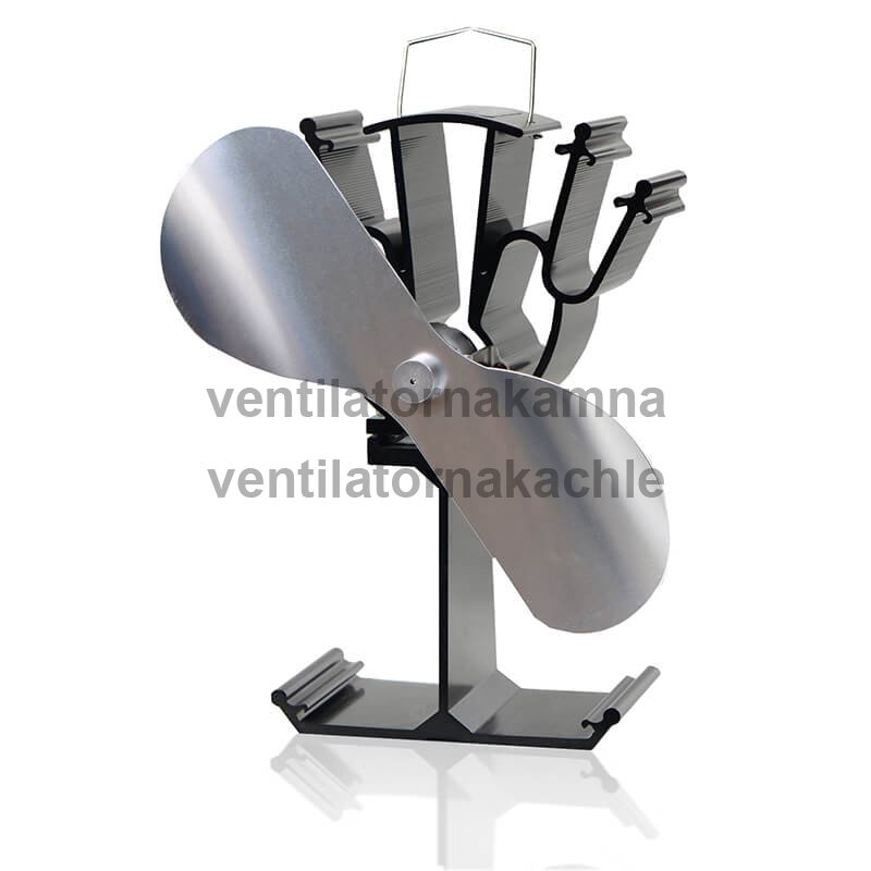 Ventilátor na krbové kachle 2 čepeľový - plameň Nikel
