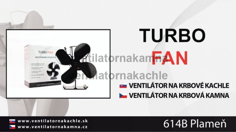 Ventilátor na krbové kachle 4 čepeľový - Plameň 614B - 13