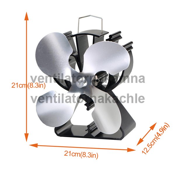 Ventilátor na krbová kamna 4 čepelový - Triangl Nikl 624N - 3