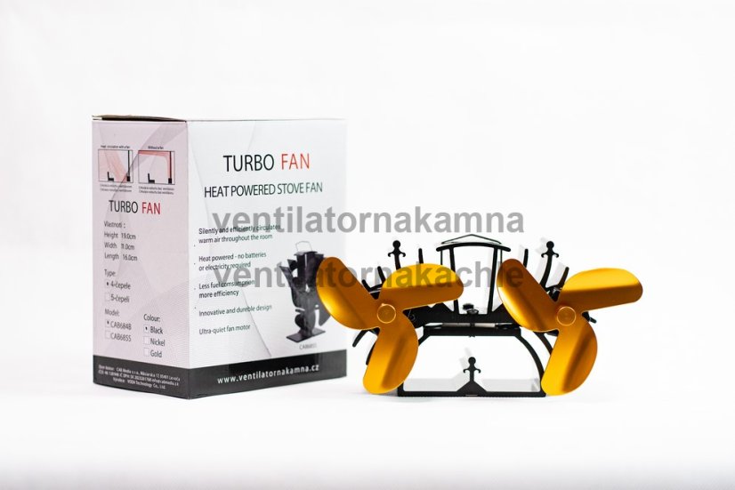 Ventilátor na krbová kamna 2 vrtule se 3 čepelemi Gold 636G - 6