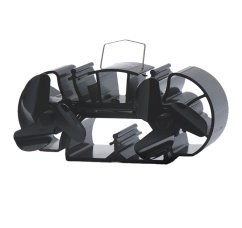 Ventilátor na krbové kachle 2 vrtule s 3 čepeľami s krytom - Mini