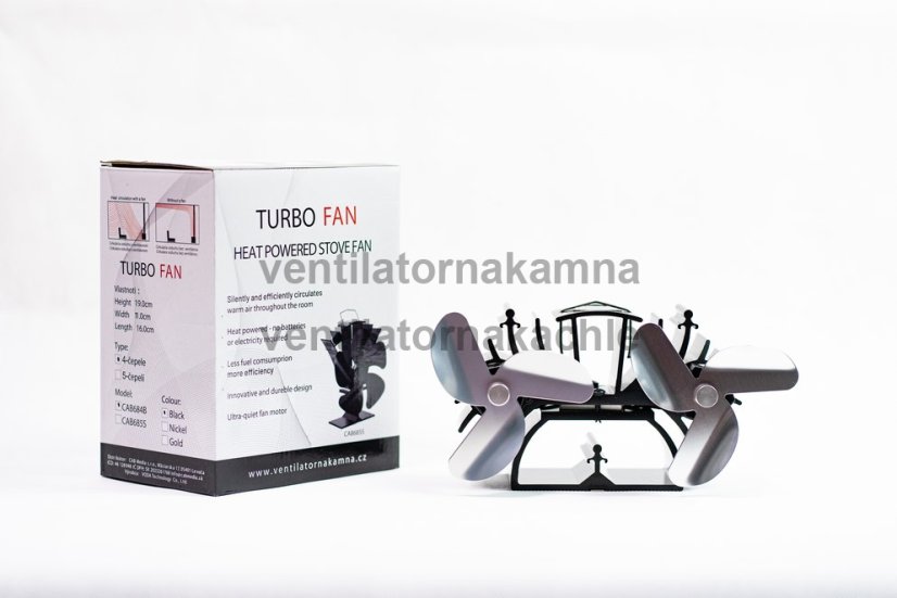 Ventilátor na krbové kachle 2 vrtule s 3 čepeľami Nikel - 636N - 6