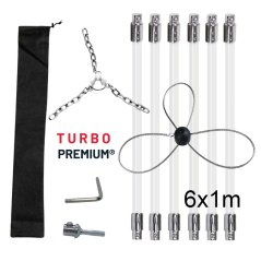 Rotačný čistič komína s reťazovou hlavou a lankom  TURBO Premium® – 6M