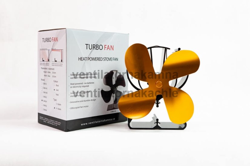 Ventilátor na krbová kamna 4 čepelový - Triangl Gold 624G - 6