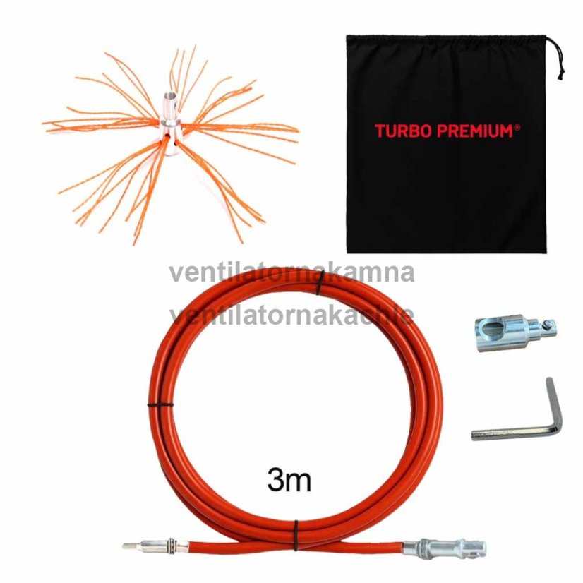 Rotačná kefa na čistenie komína TURBO Premium® Anaconda - 3m
