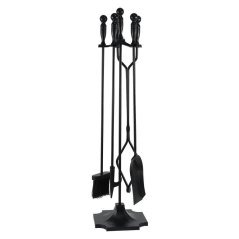 Krbové nářadí se stojanem, černé kovové, 80cm - 205BL Krbové nářadí se stojanem, černé kovové, 80cm - 205BL