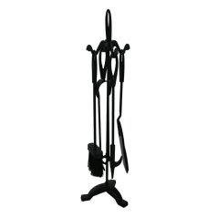 Krbové náradie so stojanom, čierne kovové, 61cm - 203BL